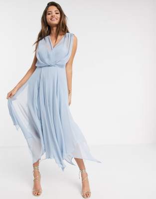 asos blue midi dress