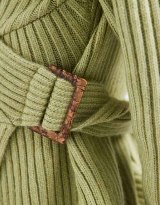ASOS DESIGN wrap cardigan in pistachio, 2 of 4