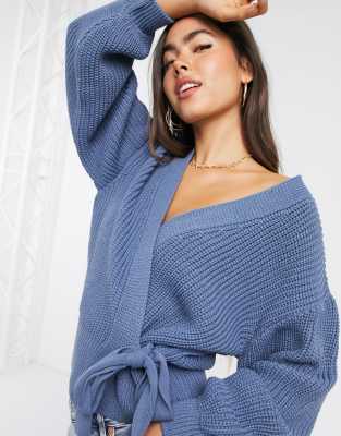 blue wrap cardigan