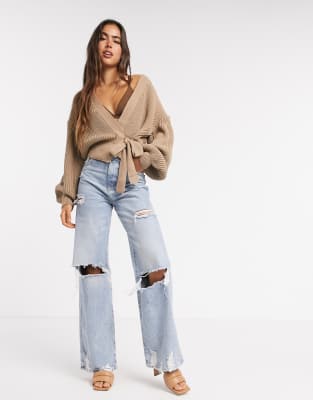 asos tie front cardigan