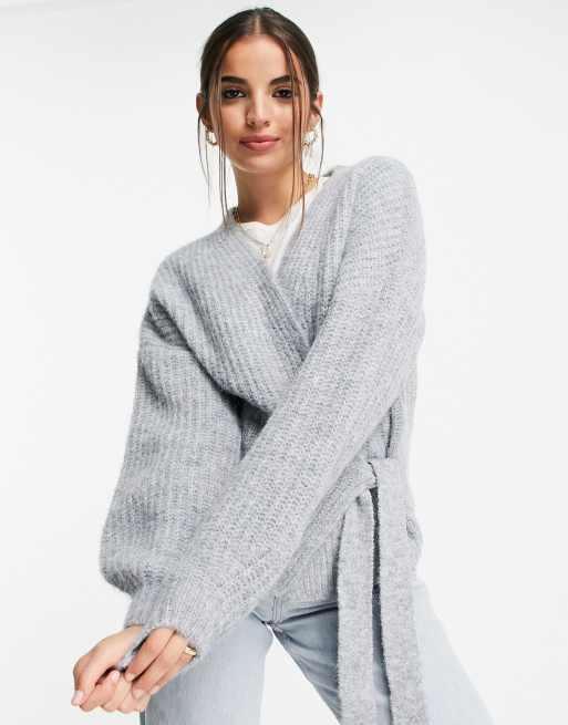 Grey wrap outlet jumper