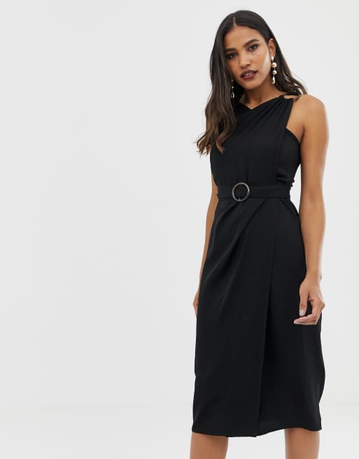 Asos design wrap maxi dress hotsell with buckle belt