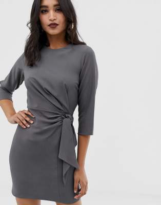 wrap mini dress long sleeve