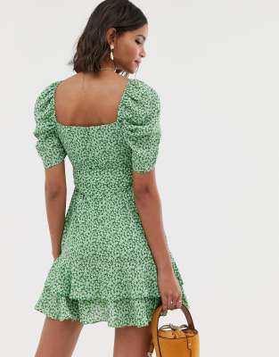 asos green mini dress