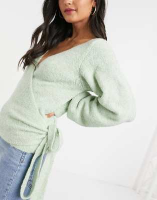 green wrap jumper