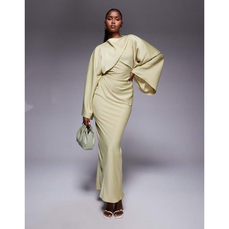 white midi long sleeve dress Lara 51076 Gloria Long Sleeve Beaded Midi Dress Ivory / 2 main image 0