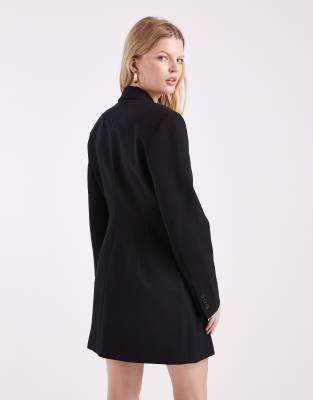 Asos Design Wrap Front Blazer Dress With Tie Side In Black