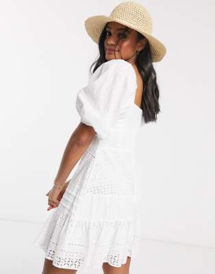 asos white broderie anglaise dress