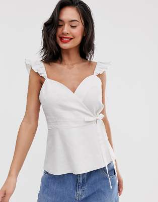 ruffle strap cami top