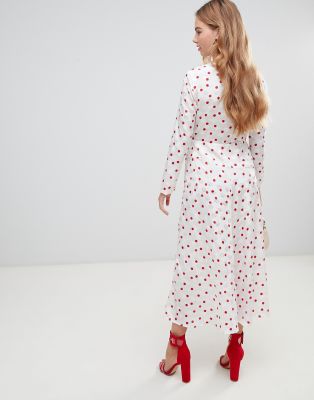 asos polka dot midi dress
