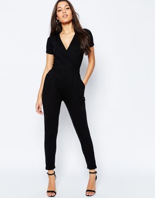 short sleeve wrap jumpsuit