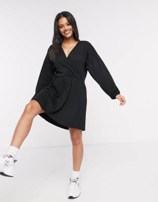 asos black long sleeve dress