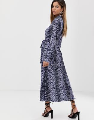 asos leopard wrap dress