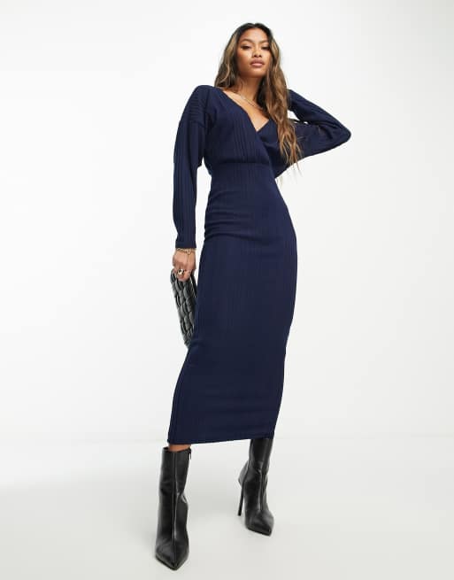 Navy asos outlet dress