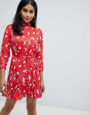 asos star print dress