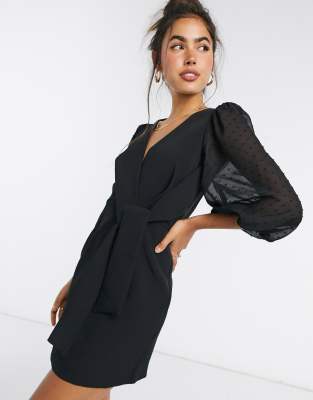 black wrap dress asos