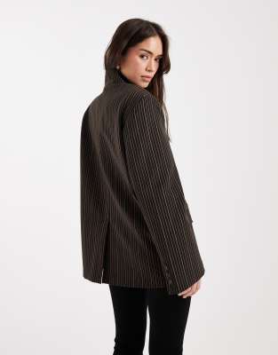 Asos Design Wrap Front Oversized Blazer In White