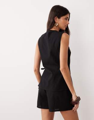 Asos Design Wrap Front Romper In Multi