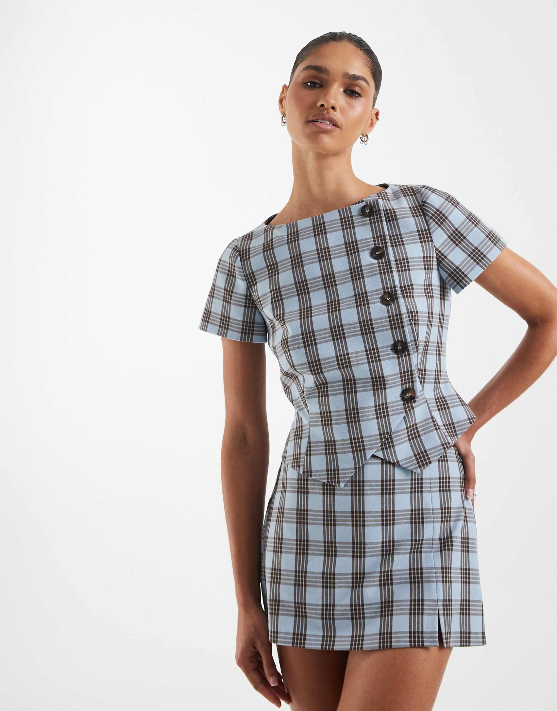 asos design wrap front tailored top