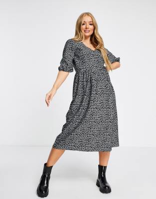 asos white wrap textured smock dress