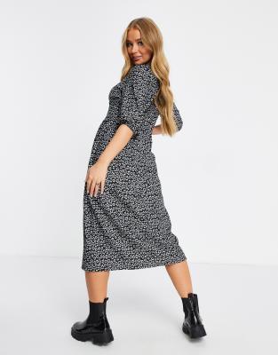 asos white wrap textured smock dress