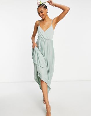 wrap dress sage green