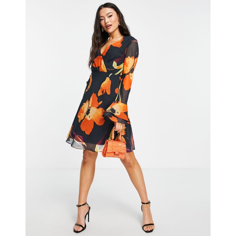 asos design mini dress with wrap skirt ASOS DESIGN mini dress with wrap skirt