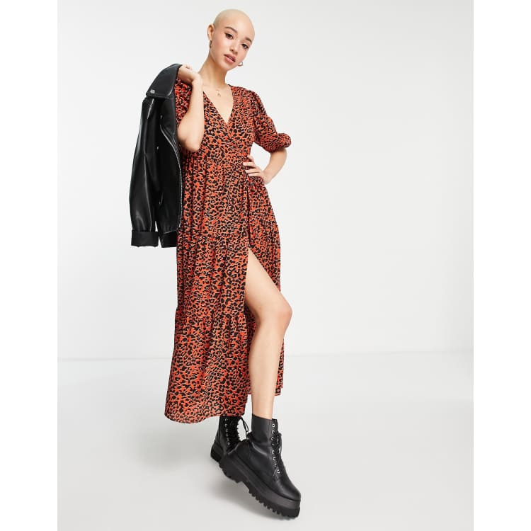 Asos red shop animal print dress