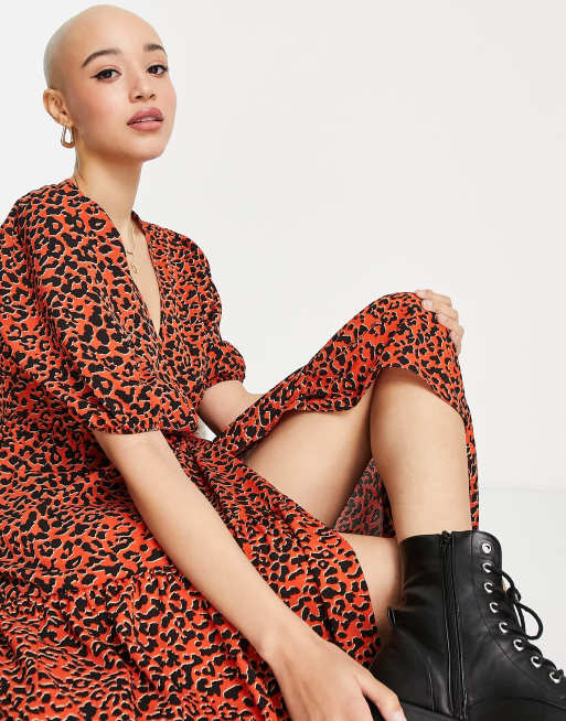 asos red leopard dress