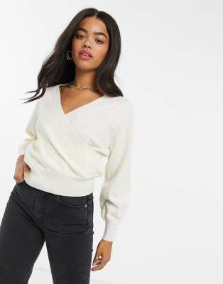 cream wrap jumper