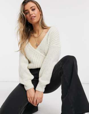 cream wrap jumper