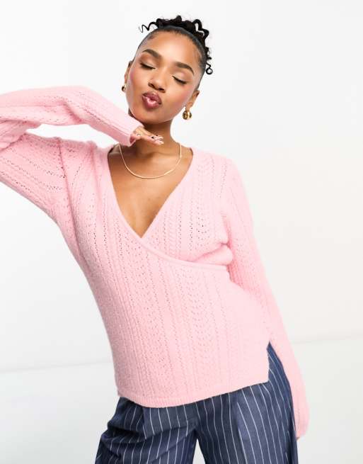 Cable knit wrap sales sweater