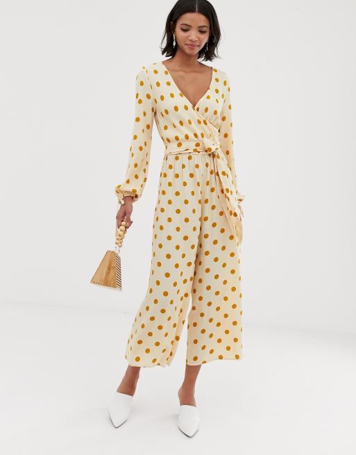 ASOS DESIGN wrap jumpsuit in polka dot | ASOS