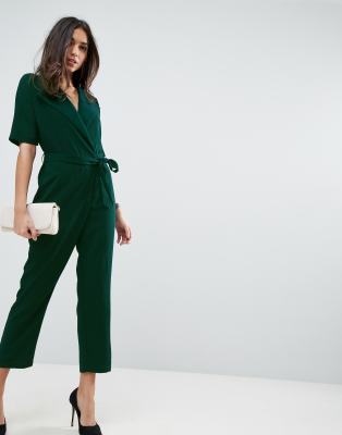 green wrap jumpsuit
