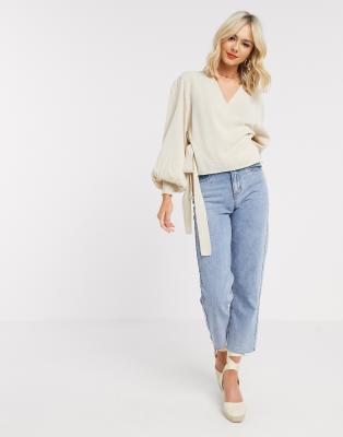cream wrap jumper