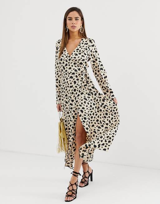 Asos leopard hot sale maxi dress