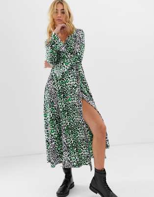 Green Leopard Print Dress Asos Factory ...