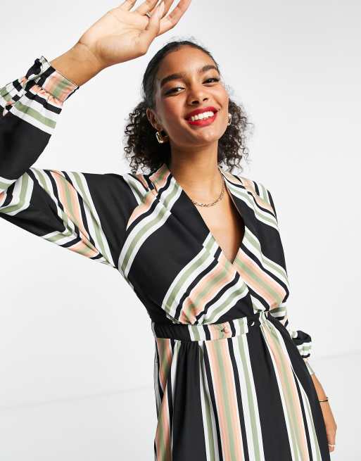 Asos stripe hot sale maxi dress