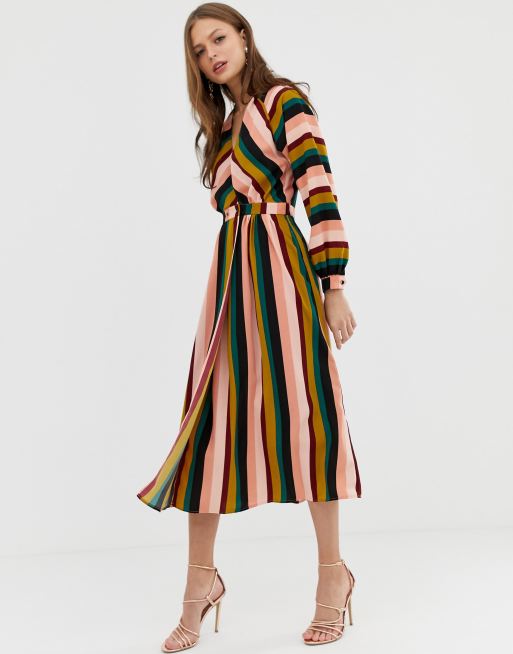 Asos striped shop maxi dress