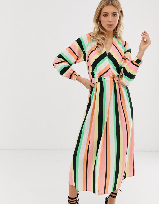 Asos striped store maxi dress