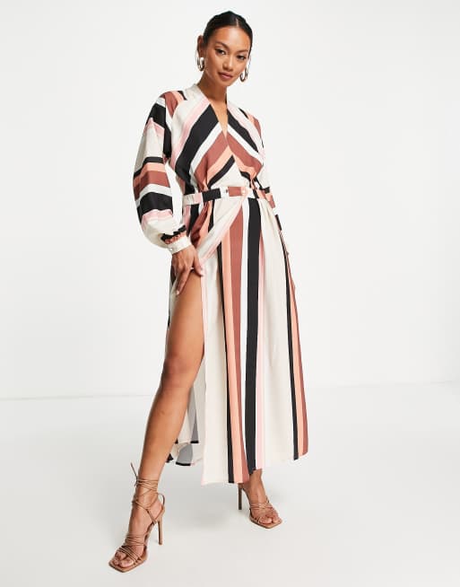 Asos stripe maxi on sale dress