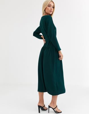 Asos design wrap maxi dress with buckle belt hotsell