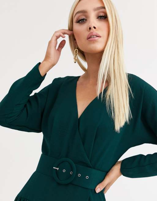 Asos green hotsell wrap dress