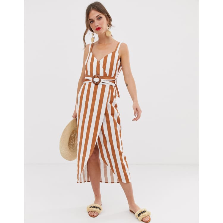 Asos design wrap maxi dress with buckle belt sale