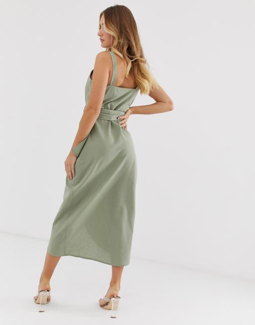 Asos design wrap maxi dress with buckle belt sale