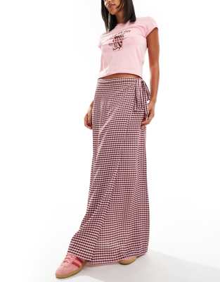 Asos Design Wrap Maxi Skirt In Multi