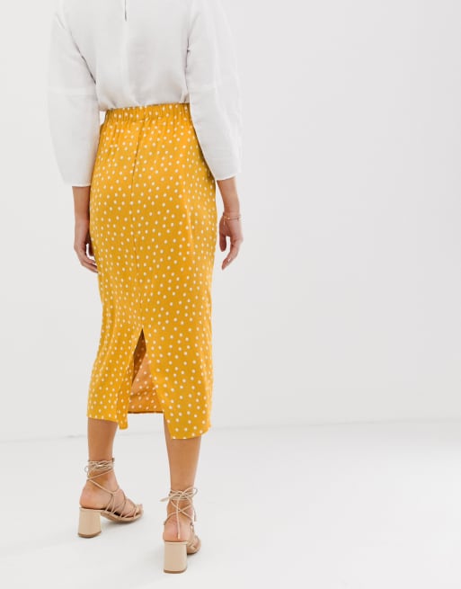 Polka dot 2024 maxi skirt yellow