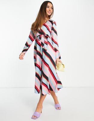 asos blue striped dress