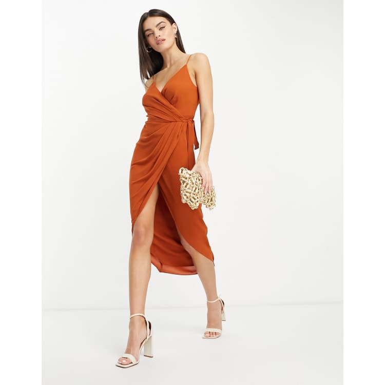 Asos design deals wrap midi dress