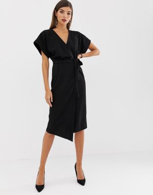 wrap midi dress asos